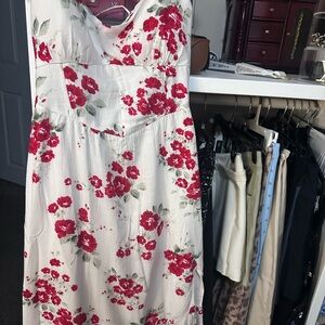 Hollister Red and White Sweetheart Maxi Dress